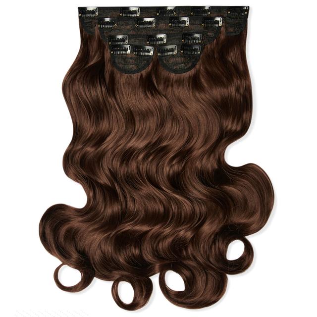 LullaBellz Super Thick 22" 5 Piece Curly Clip In Extensions (Various Shades) - Choc Brown on Productcaster.