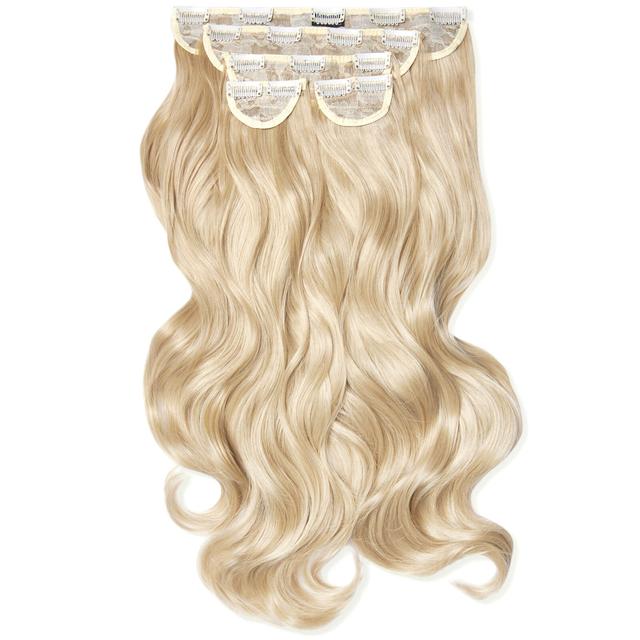 LullaBellz Super Thick 22" 5 Piece Curly Clip In Extensions (Various Shades) - Light Blonde on Productcaster.