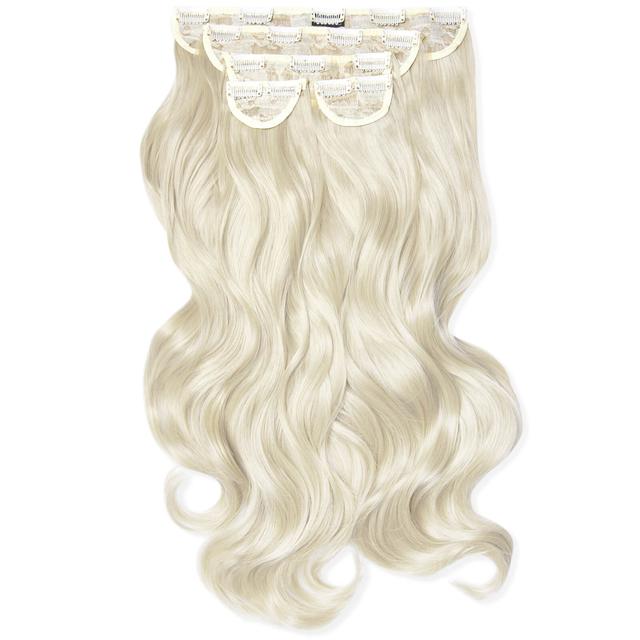 LullaBellz Super Thick 22" 5 Piece Curly Clip In Extensions (Various Shades) - Bleach Blonde on Productcaster.