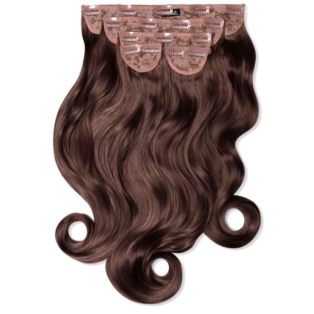 LullaBellz Super Thick 22" 5 Piece Curly Clip In Extensions (Various Shades) - Chestnut on Productcaster.