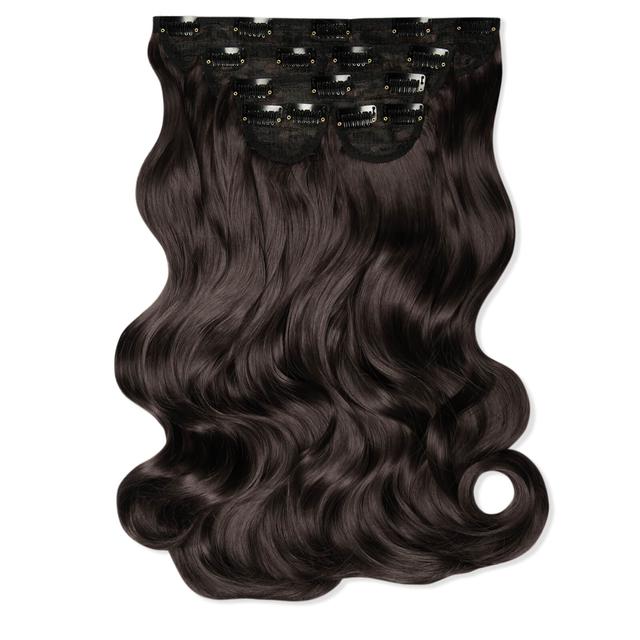 LullaBellz Super Thick 22" 5 Piece Natural Wavy Clip In Extensions (Various Shades) - Dark Brown on Productcaster.