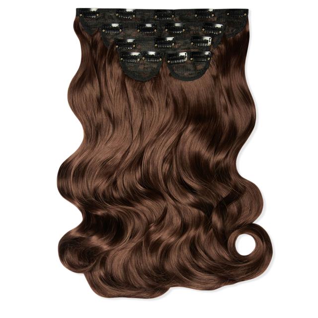 LullaBellz Super Thick 22" 5 Piece Natural Wavy Clip In Extensions (Various Shades) - Choc Brown on Productcaster.