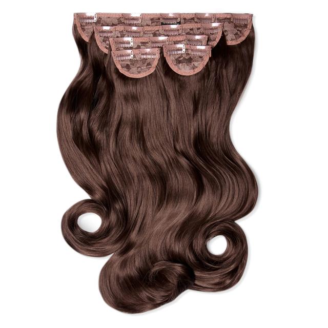 LullaBellz Super Thick 22" 5 Piece Natural Wavy Clip In Extensions (Various Shades) - Chestnut on Productcaster.