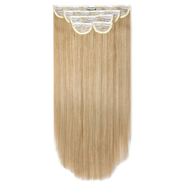 LullaBellz Super Thick 22" 5 Piece Straight Clip In Extensions (Various Shades) - Golden Blonde on Productcaster.