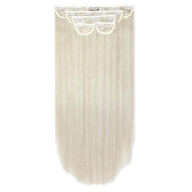 LullaBellz Super Thick 22" 5 Piece Straight Clip In Extensions (Various Shades) - Bleach Blonde on Productcaster.