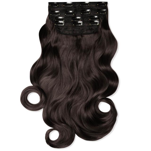 LullaBellz Ultimate Half Up Half Down 22 Inch Curly Extension and Pony Set (Various Shades) - Dark Brown on Productcaster.