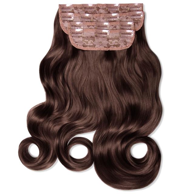 LullaBellz Ultimate Half Up Half Down 22 Inch Curly Extension and Pony Set (Various Shades) - Chestnut on Productcaster.