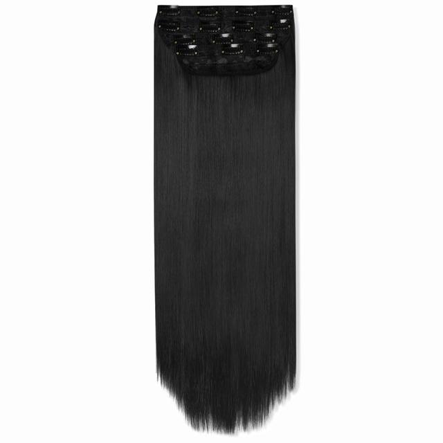 LullaBellz Ultimate Half Up Half Down 22" Straight Extension and Pony Set (Various Shades) - Natural Black on Productcaster.