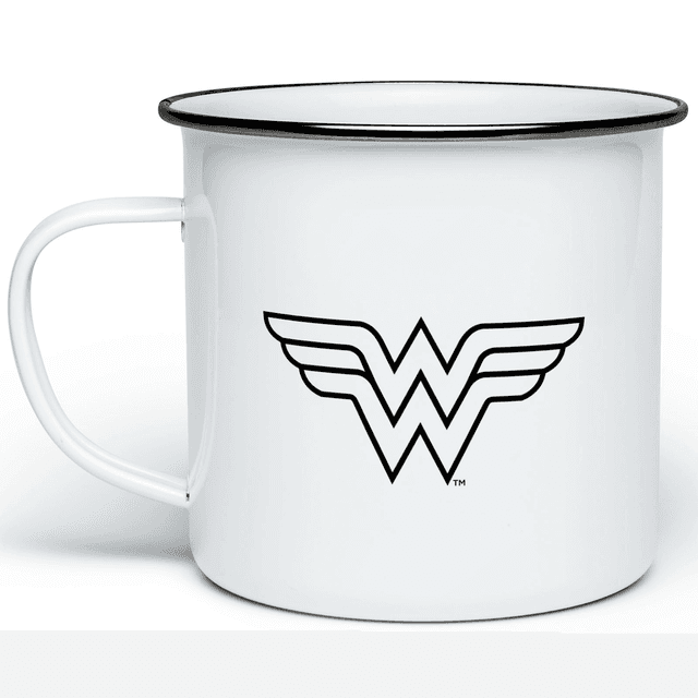 Wonder Woman Logo Enamel Mug - White on Productcaster.