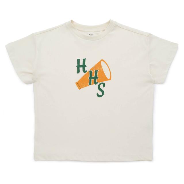 Stranger Things HHS Cheerleading Women's Cropped T-Shirt - Cream - XL on Productcaster.