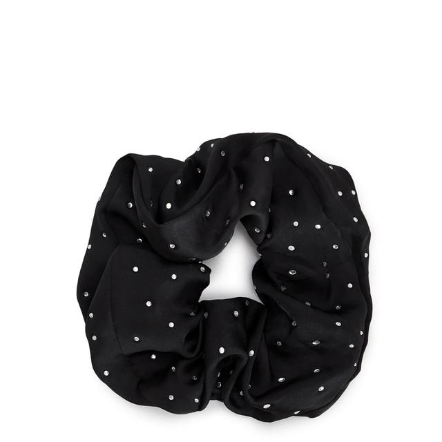 Kitsch Satin Rhinestone Brunch Scrunchie - Black on Productcaster.