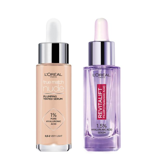 L'Oreal Paris Hyaluronic Acid Revitalift Filler Serum and True Match Tinted Serum Duo (Various Shades) - 0.5-2 Very Light on Productcaster.