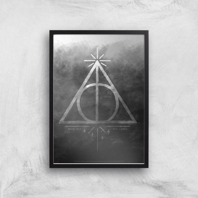 Harry Potter Ombré Deathly Hallows Giclee Art Print - A3 - Black Frame on Productcaster.