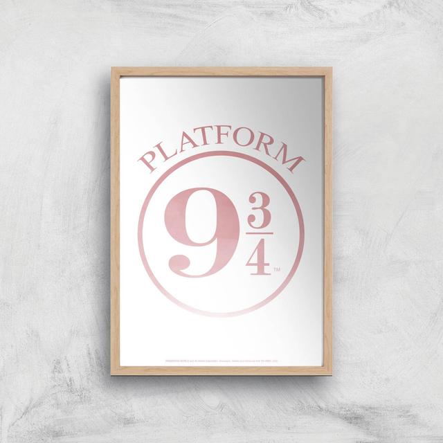 Harry Potter Ombré Platform 9¾ Giclee Art Print - A2 - Wooden Frame on Productcaster.