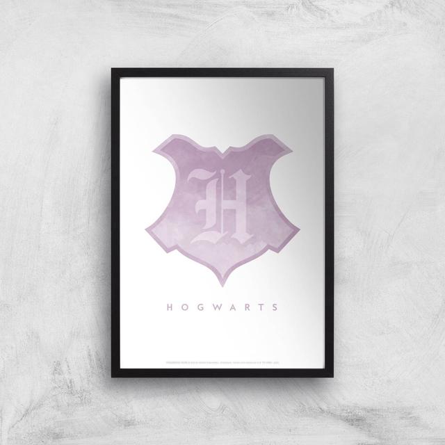 Harry Potter Ombré Hogwarts Seal Giclee Art Print - A4 - Black Frame on Productcaster.