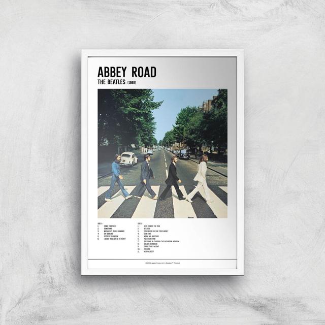 Abbey Road Collection Abbey Road Track List Giclee Art Print - A4 - White Frame on Productcaster.