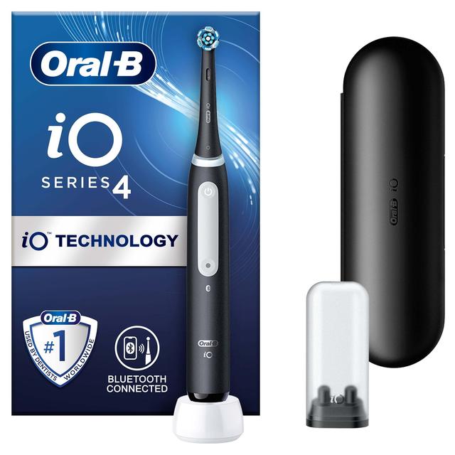 Oral-B iO4 Matte Black Electric Toothbrush with Travel Case - Toothbrush on Productcaster.