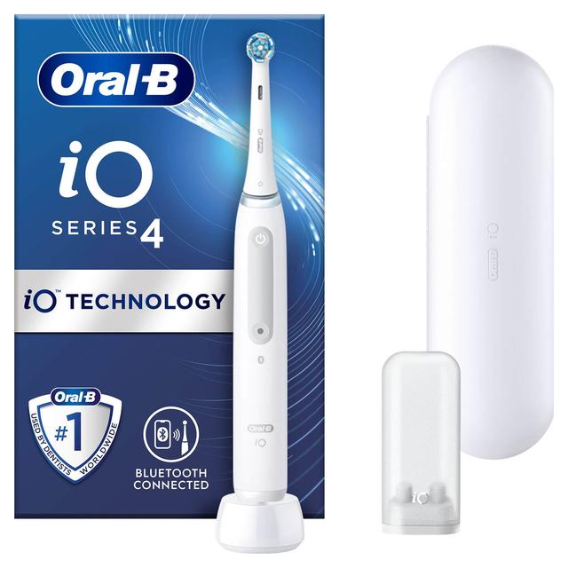 Oral-B iO4 White Electric Toothbrush with Travel Case - Toothbrush on Productcaster.