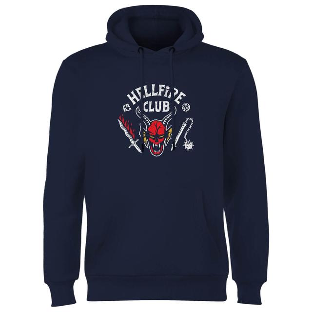 Sweat à capuche Stranger Things Hellfire Club Vintage - Bleu Marine - XL on Productcaster.