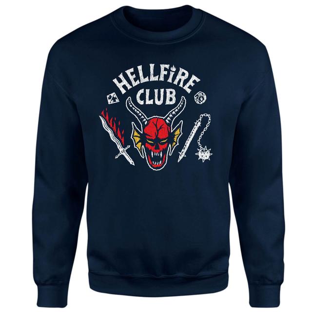 Stranger Things Hellfire Club Vintage Sweatshirt - Navy - M on Productcaster.