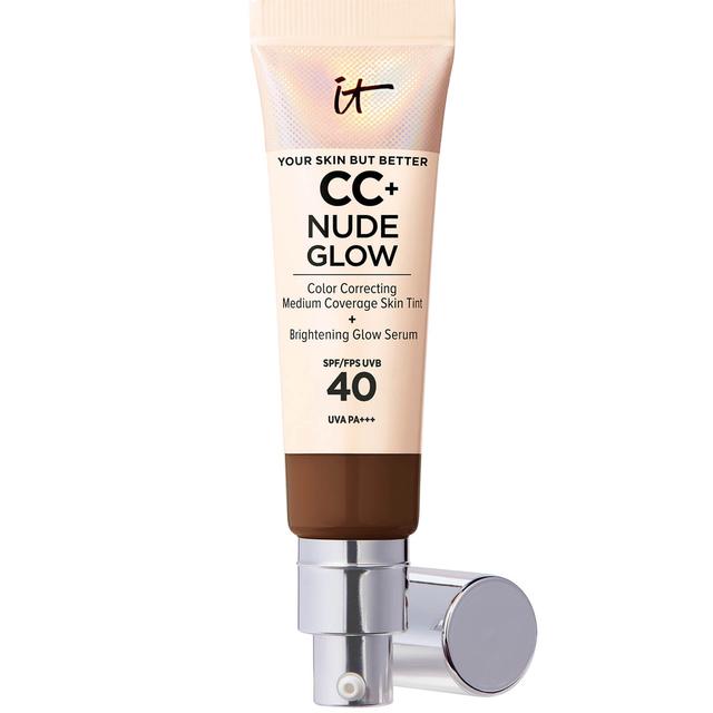 IT Cosmetics CC+ and Nude Glow Lightweight Foundation and Glow Serum with SPF40 32ml (Various Shades) - Deep Honey on Productcaster.