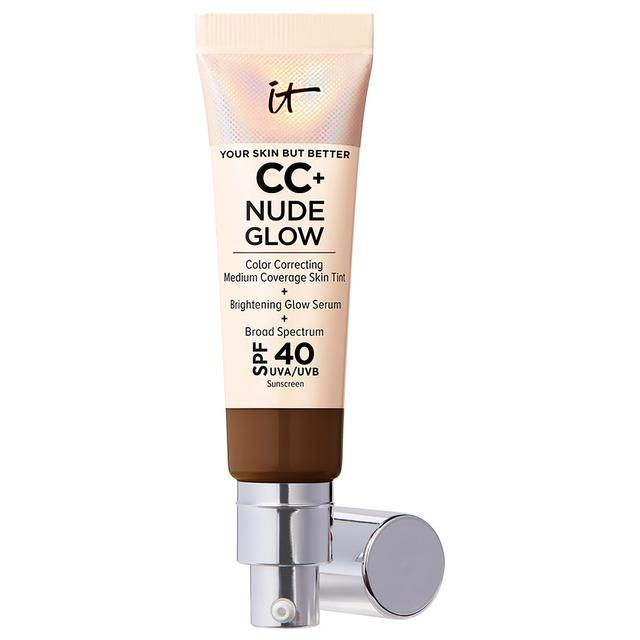 IT Cosmetics CC+ and Nude Glow Lightweight Foundation and Glow Serum with SPF40 32ml (Various Shades) - Neutral Deep on Productcaster.