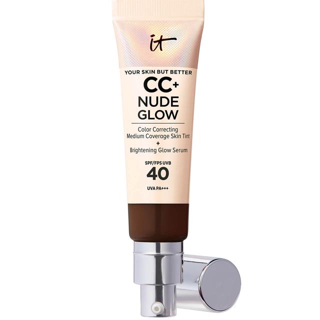 IT Cosmetics CC+ and Nude Glow Lightweight Foundation and Glow Serum with SPF40 32ml (Various Shades) - Deep Mocha on Productcaster.