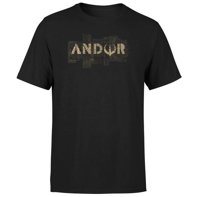 Star Wars Andor Distress Tread Logo Unisex T-Shirt - Black - S - Svart on Productcaster.