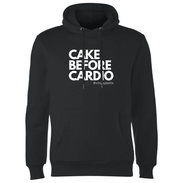 Living My Best Life Cake Before Cardio Hoodie - Black - M - Schwarz on Productcaster.