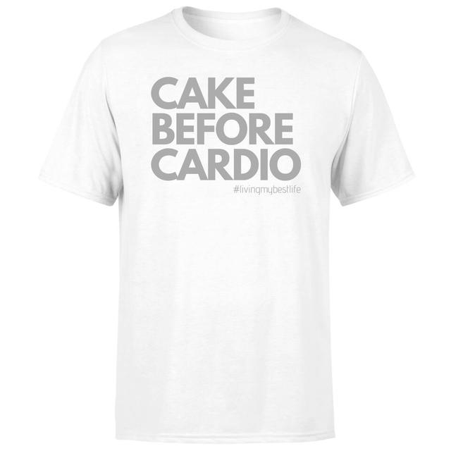 Cake Before Cardio Living My Best Life Men's T-Shirt - White - M - Weiß on Productcaster.