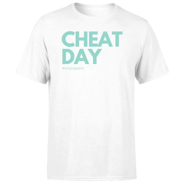 Cheat Day Living My Best Life Men's T-Shirt - White - XL - Weiß on Productcaster.