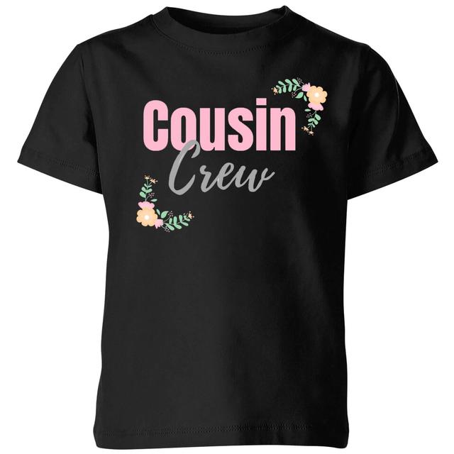 Cousin Crew Pink Floral Big And Beautiful Kids' T-Shirt - Black - 7-8 Jahre - Schwarz on Productcaster.