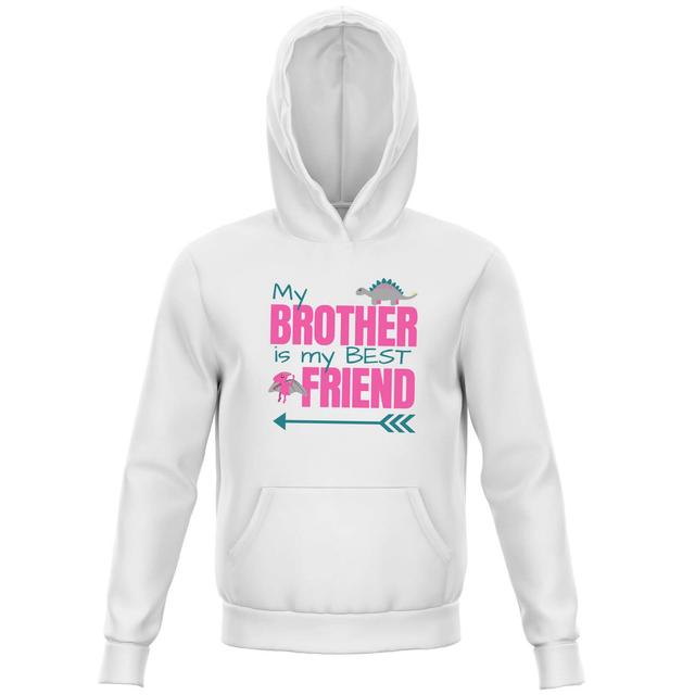 Brother Best Friend Big And Beautiful Kids' Hoodie - White - 3-4 Years - White on Productcaster.