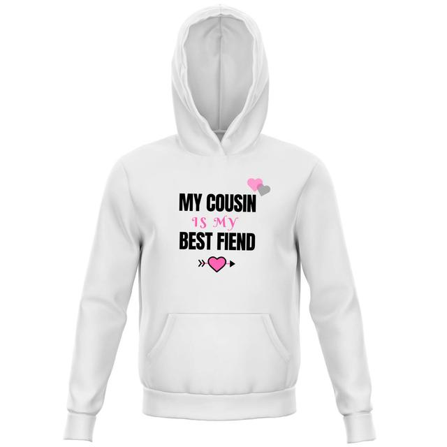 Cousin Best Friend Pink Big And Beautiful Kids' Hoodie - White - 9-10 Jahre - Weiß on Productcaster.