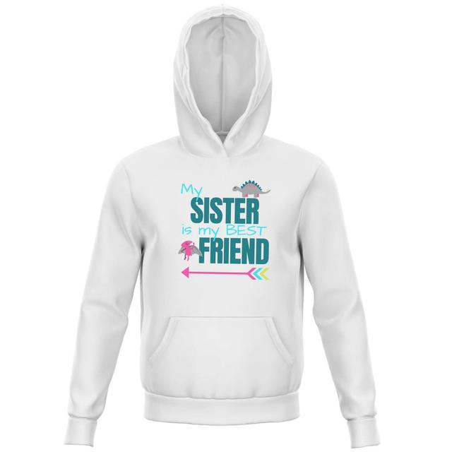 Sister Best Friend Big And Beautiful Kids' Hoodie - White - 9-10 Jahre - Weiß on Productcaster.