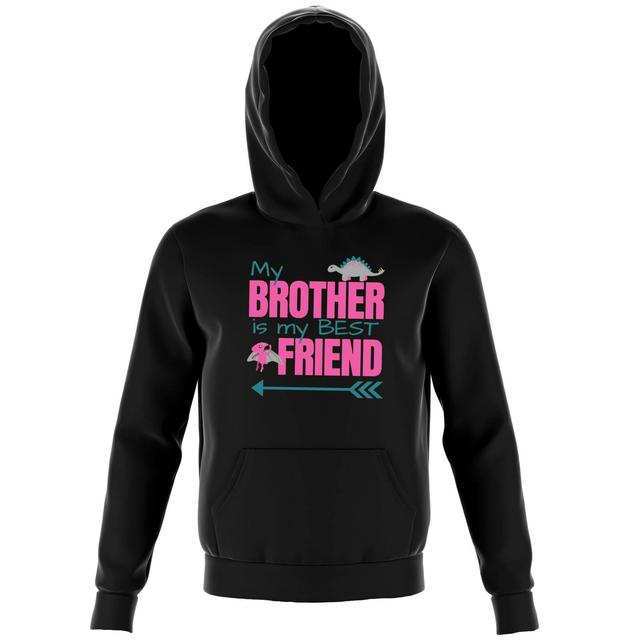 My Brother Best Friend Big And Beautiful Kids' Hoodie - Black - 5-6 Jahre - Schwarz on Productcaster.