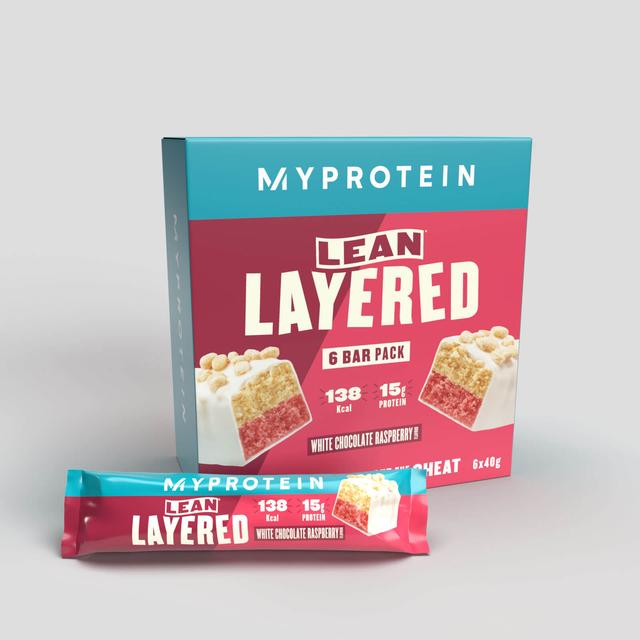 Lean Layered Bar - 6 x 40g - White Chocolate and Raspberry on Productcaster.