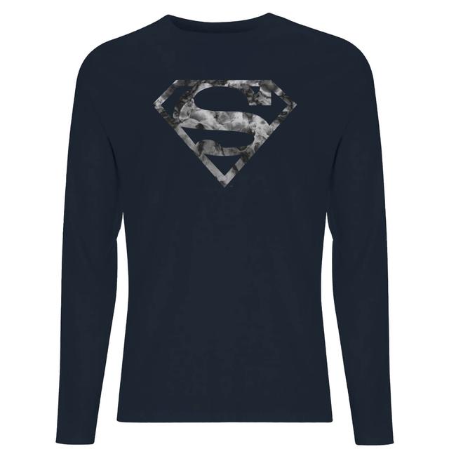 DC Originals Marble Superman Logo Men's Long Sleeve T-Shirt - Navy - XS - Marineblau on Productcaster.