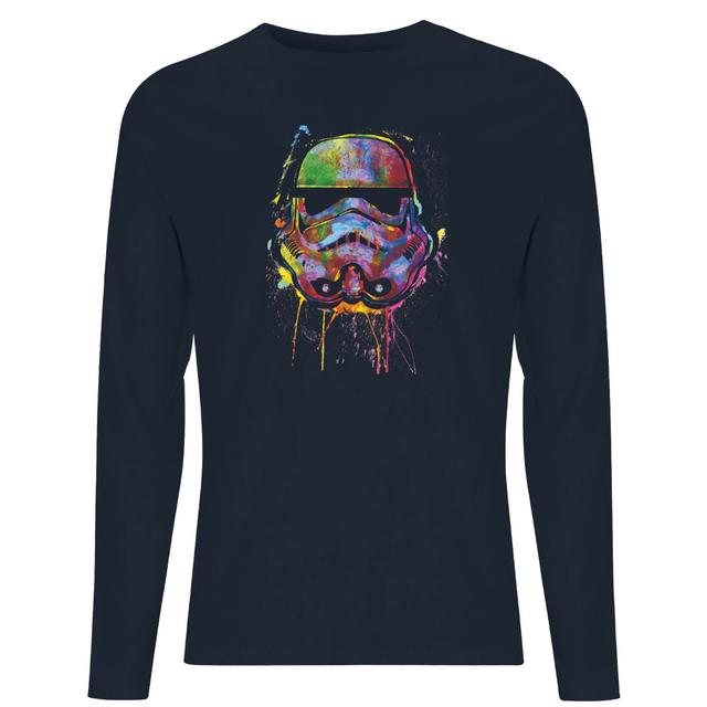 Star Wars Paint Splat Stormtrooper Men's Long Sleeve T-Shirt - Navy - XL - Navy on Productcaster.