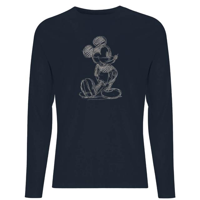 Camiseta de manga larga para hombre Disney Mickey Mouse Sketch - Azul marino - M - Azul Marino on Productcaster.