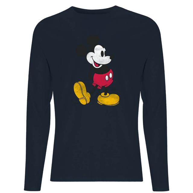 Disney Mickey Mouse Classic Kick Men's Long Sleeve T-Shirt - Navy - L - Marineblau on Productcaster.