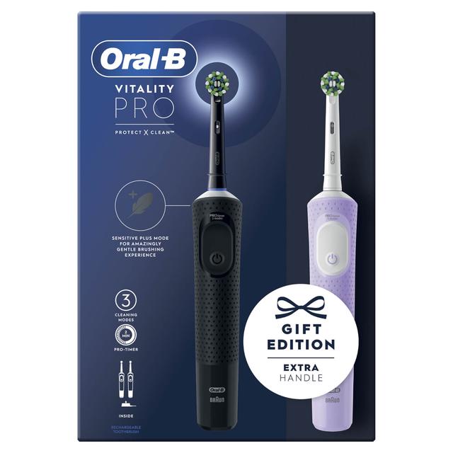 Oral B Vitality PRO Black and Lilac Duo Pack on Productcaster.