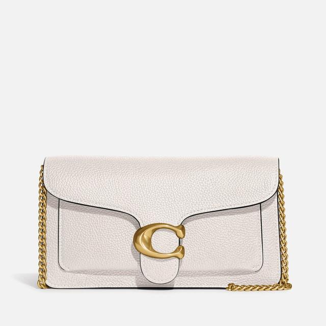 Coach Tabby Chain Leather Clutch Bag White on Productcaster.