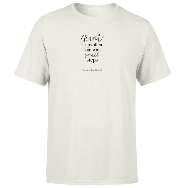 Giant Leaps Start With Small Steps Men's T-Shirt - White Vintage Wash - XL - White Vintage Wash on Productcaster.