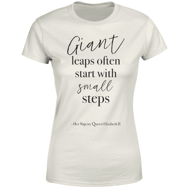 Giant Leaps Start With Small Steps Women's T-Shirt - Cream - XL - Cream on Productcaster.