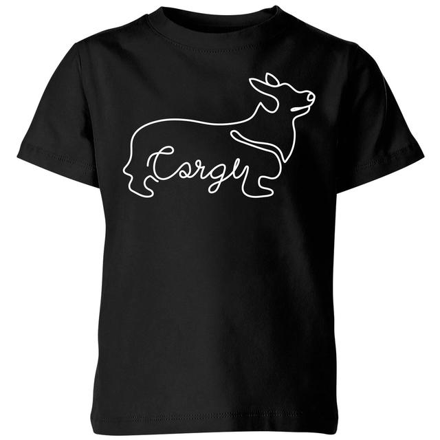 Corgi Kids' T-Shirt - Black - 5-6 Jahre - Schwarz on Productcaster.