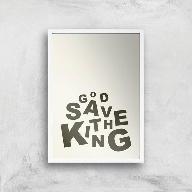 God Save The King Light Giclee Art Print - A3 - White Frame on Productcaster.