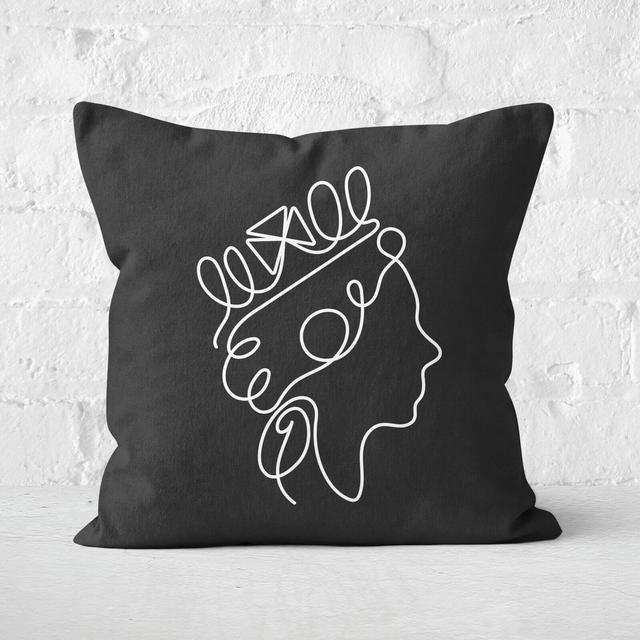 Queen Line Drawing Square Cushion - 50x50cm - Soft Touch on Productcaster.