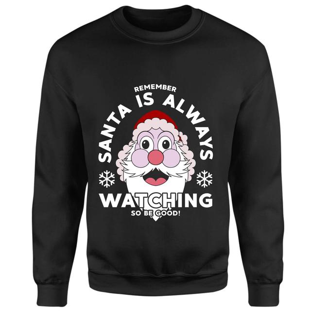 Santa Is Always Watching Sweatshirt - Black - M - Schwarz on Productcaster.