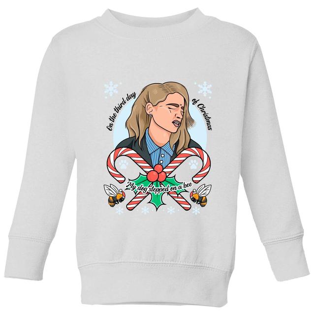 On The Third Day Of Christmas My Dog Stepped On A Bee Amber Heard Kids' Sweatshirt - White - 7-8 Jahre - Weiß on Productcaster.